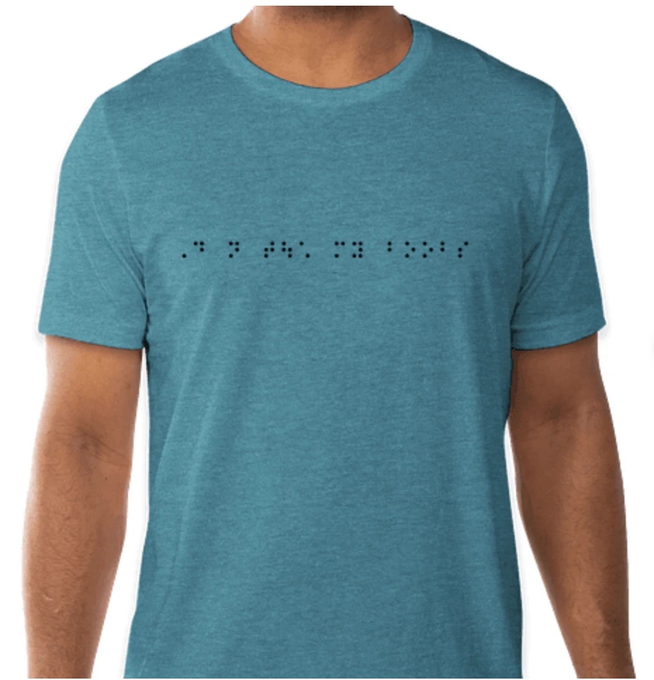 Do Not Touch Braille T-shirt, heather deep teal